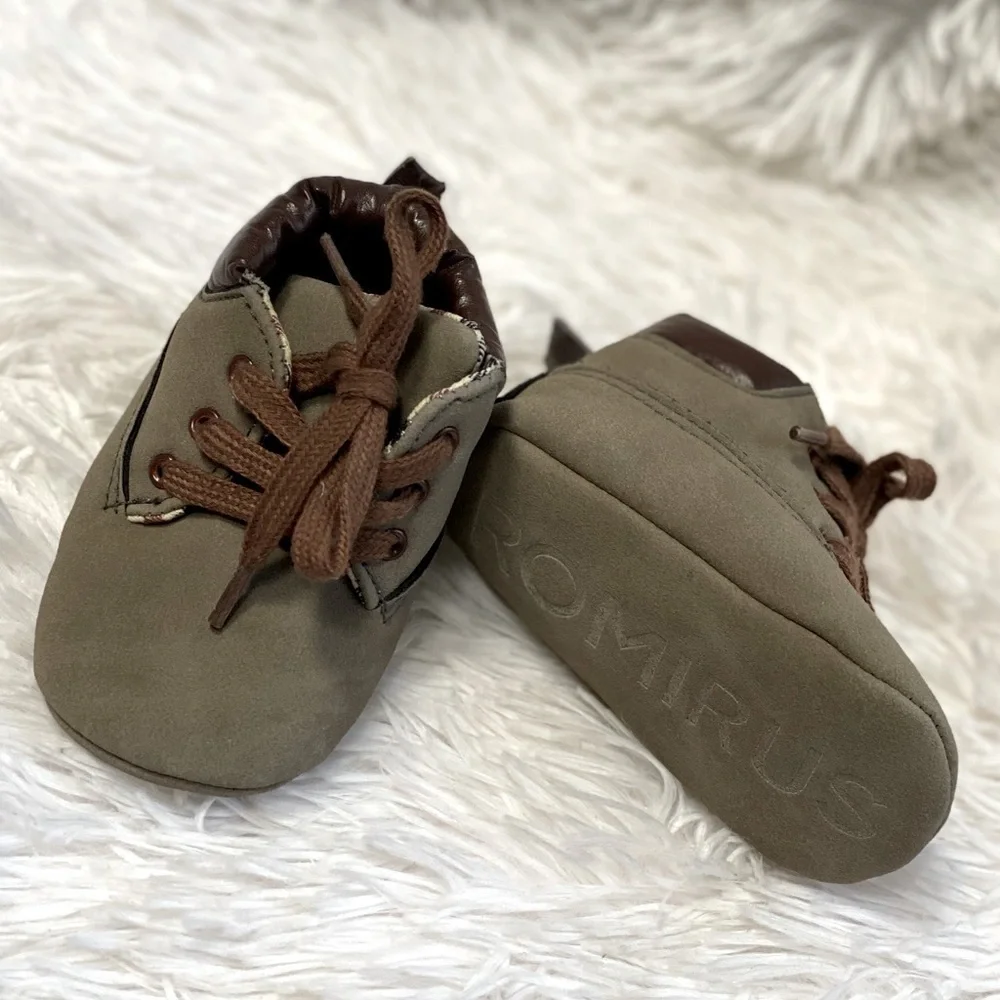 Romirus toddlers tan lace up sneaker boots